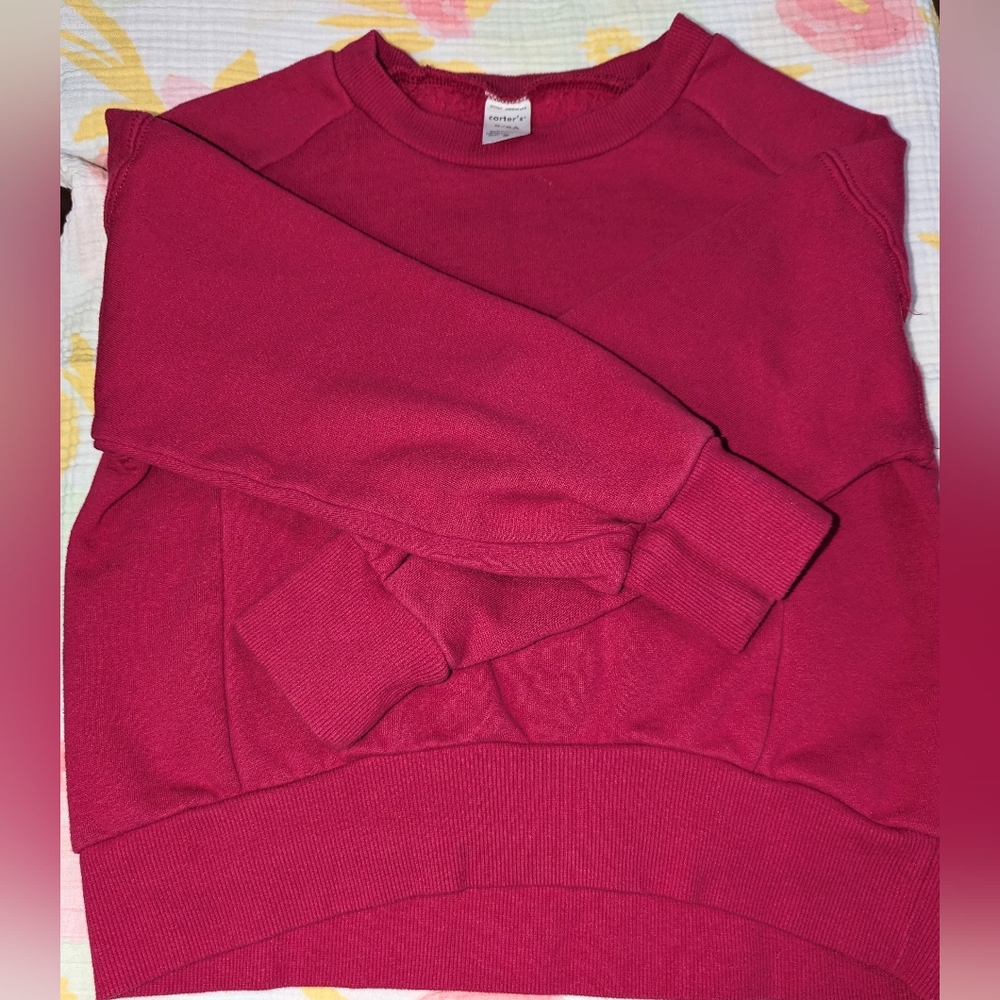 Girls Pullover Sweatshirt, Cranberry Color, size 8.